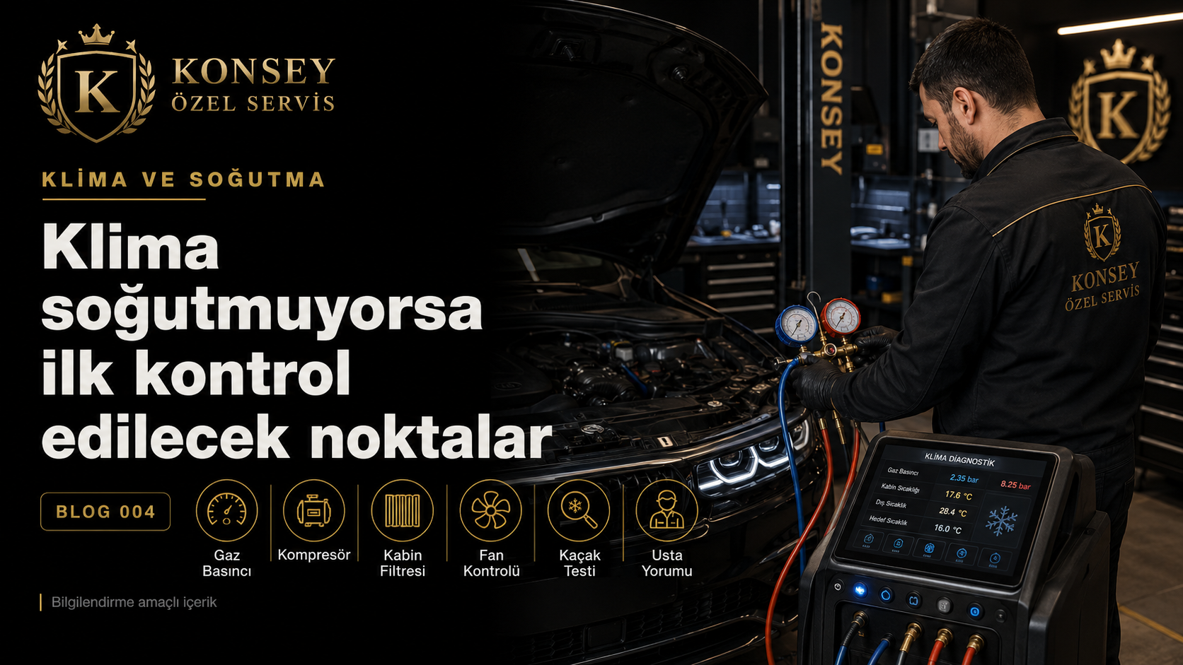 Klima soğutmuyor problemi için servis teşhis kontrolü