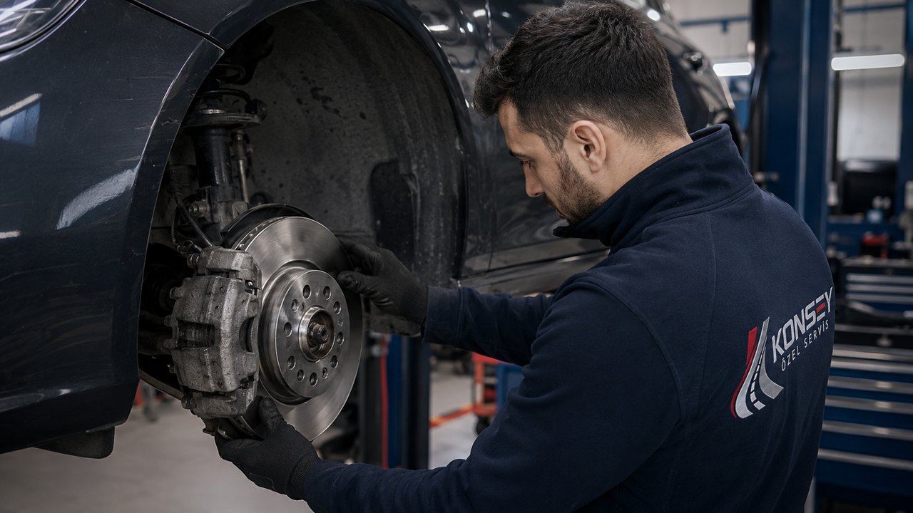 Süspansiyon sesi ve amortisör kontrolü için lift üstü inceleme